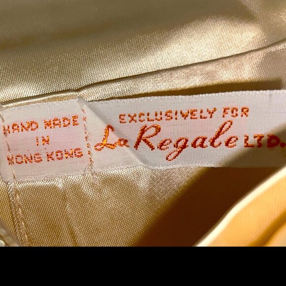 Vintage LA REGALE Ltd Gold Beaded Evening Bag Clutch Envelope Purse Hong Kong - Picture 5 of 7